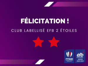 Lire la suite à propos de l’article Obtention du label EFB 2 étoiles